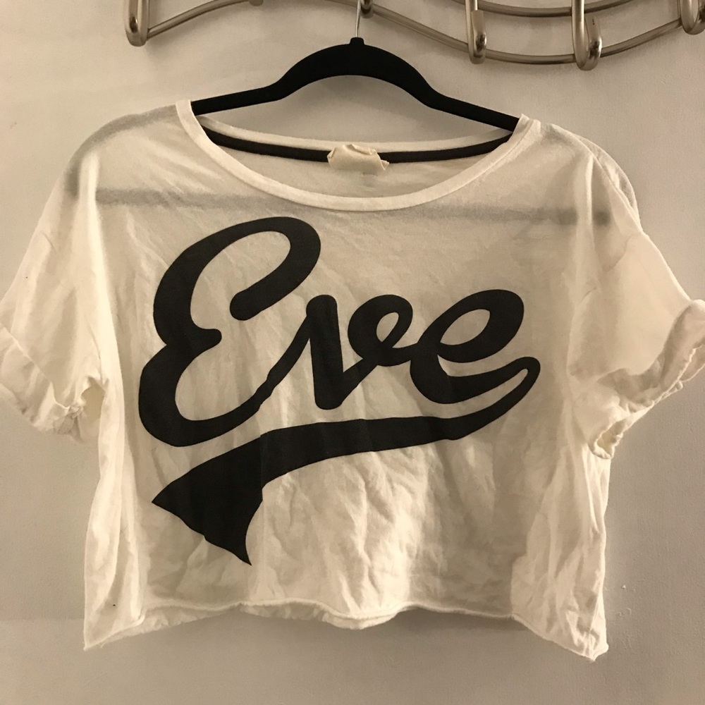 White Crop Top with Eve Logo